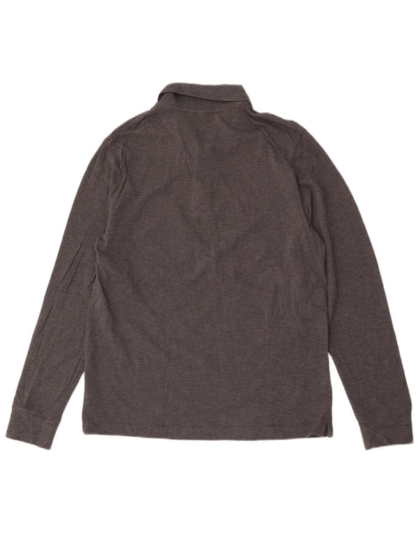 John Lewis Mens Long Sleeve Polo Shirt Medium Grey Cotton