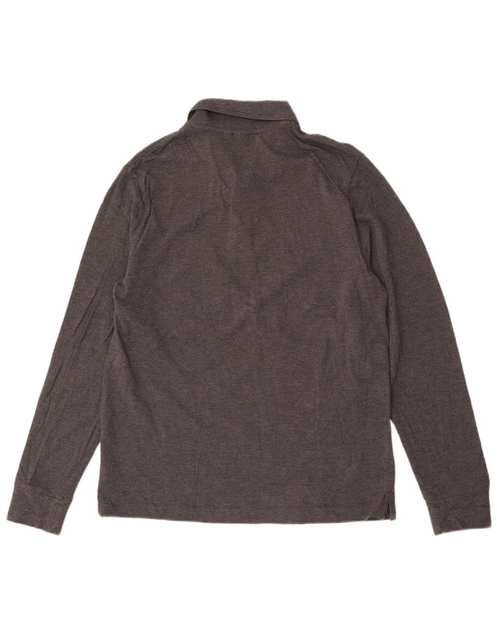 John Lewis Mens Long Sleeve Polo Shirt Medium Grey Cotton