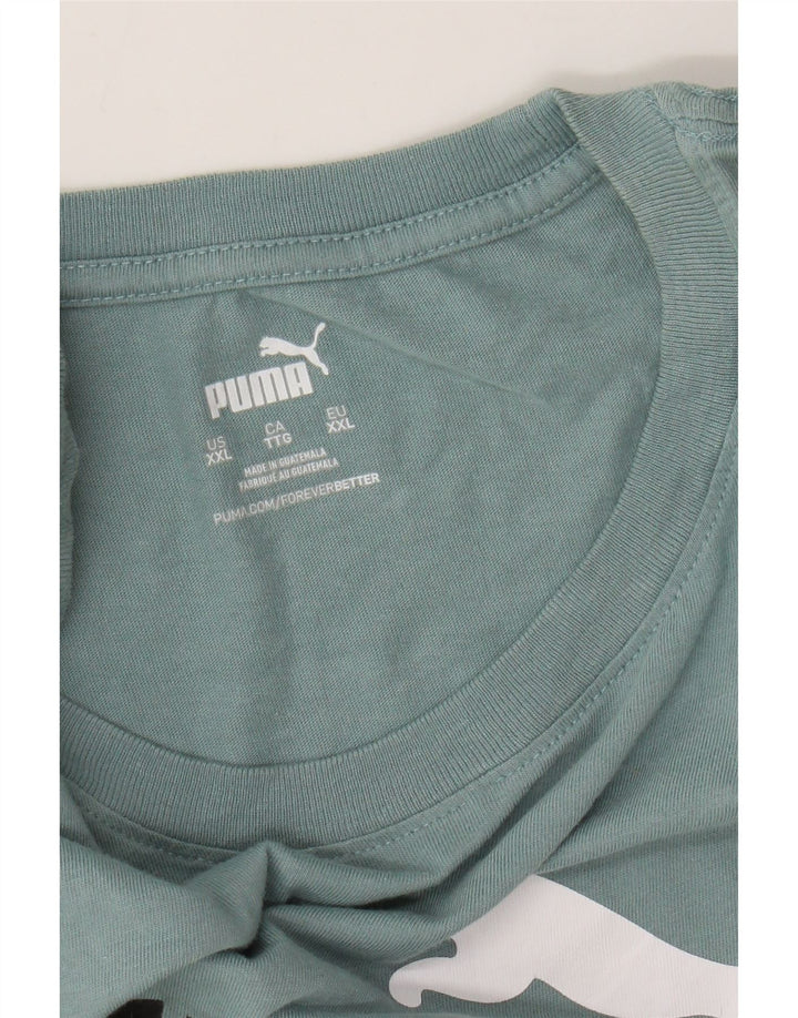 PUMA Mens Graphic T-Shirt Top 2XL Blue
