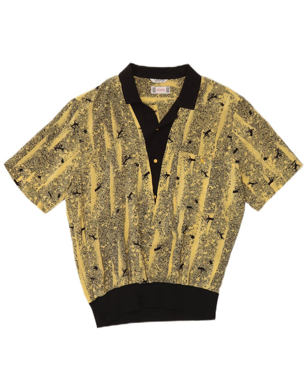 Desiree Camicia pullover oversize da donna con motivo astratto UK 14 Large Giallo