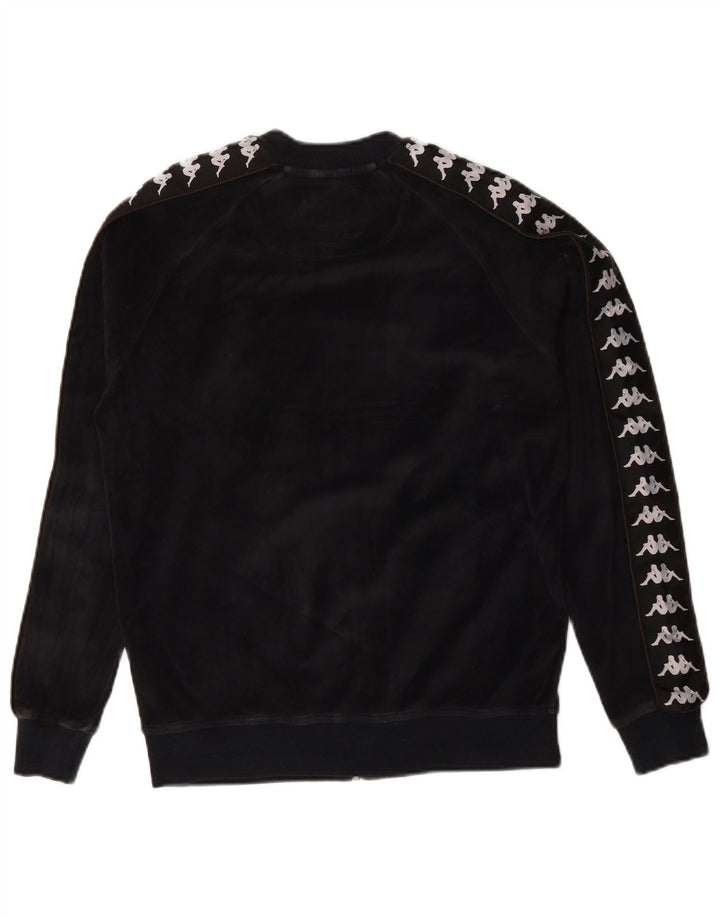 Kappa Dame Oversized grafisk træningsdragt Topjakke UK 14 Medium Sort