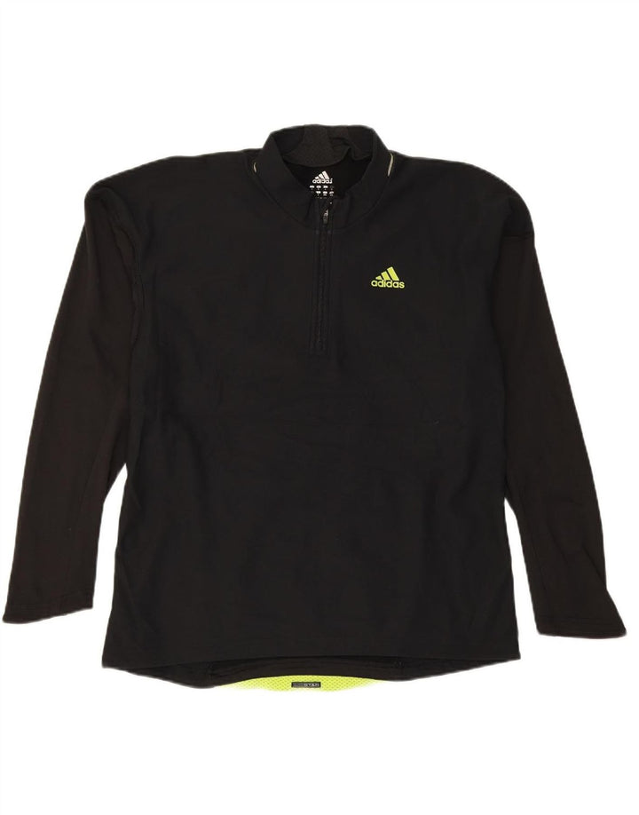 ADIDAS Mens Clima 365 Zip Neck Pullover Tracksuit Top Large Black