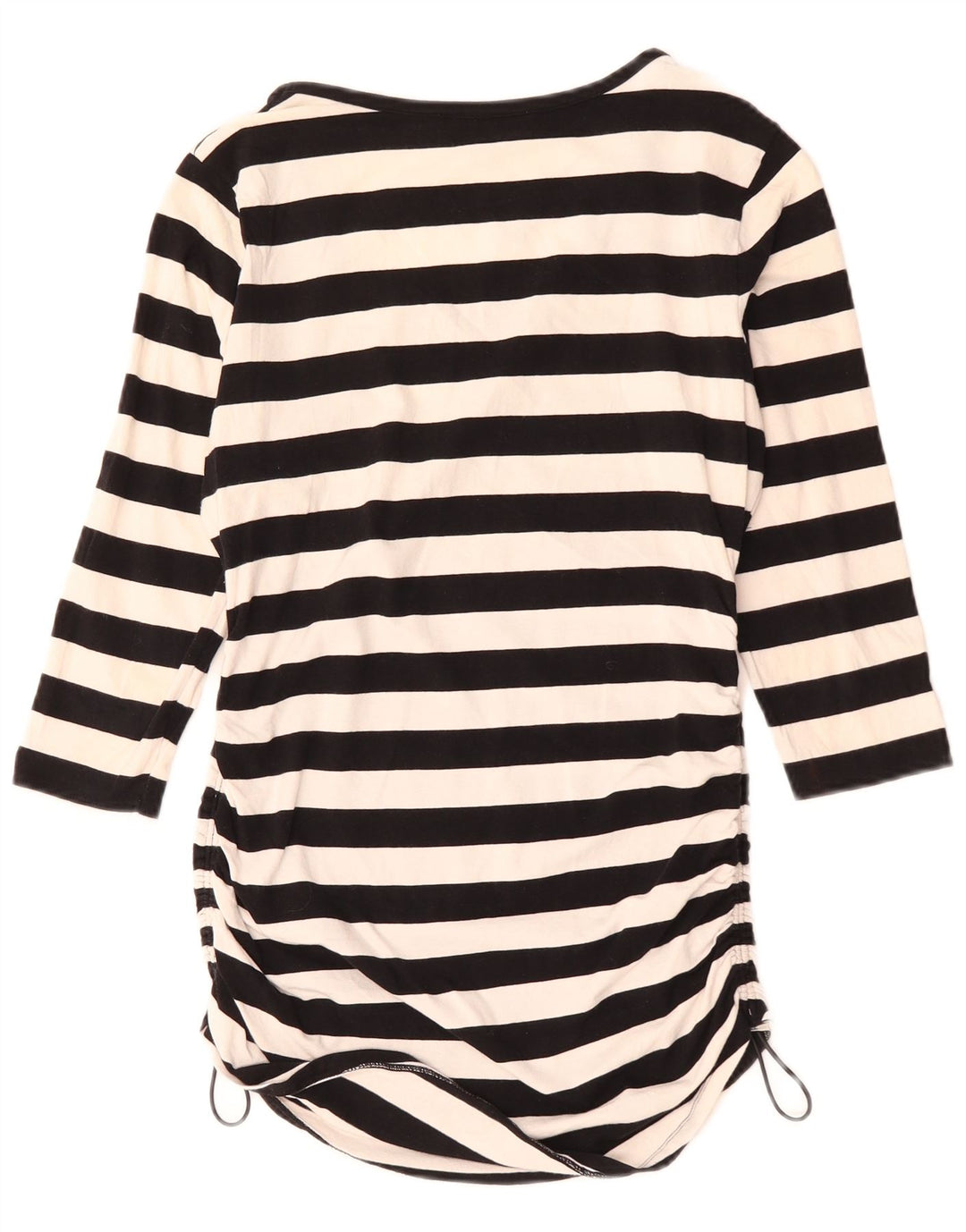 Michael Kors Womens Top 3/4 Sleeve UK 12 Medium Black Striped Cotton