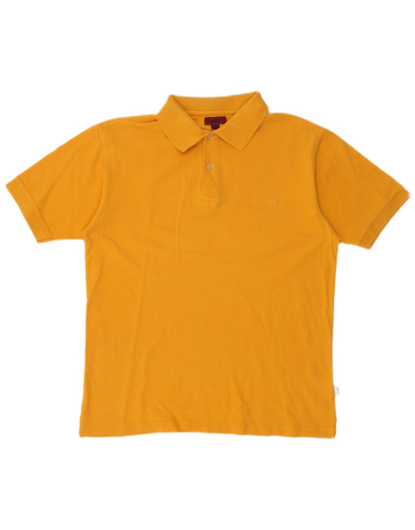 Asics Mens Polo Shirt Medium Yellow Cotton