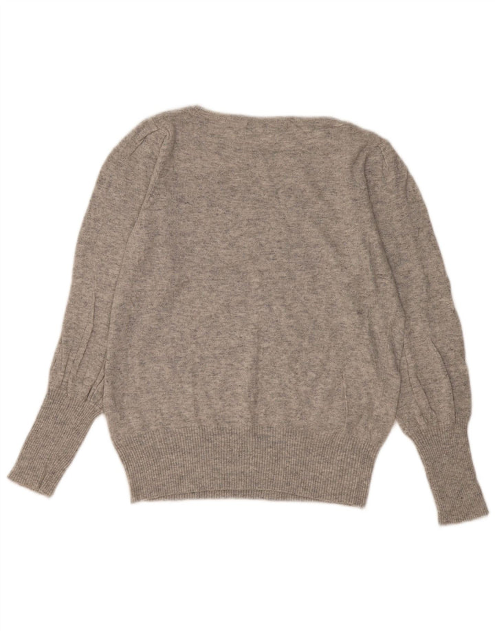 Marks & Spencer Womens Boat Neck Jumper Sweater UK 14 Medium Grey Flecked