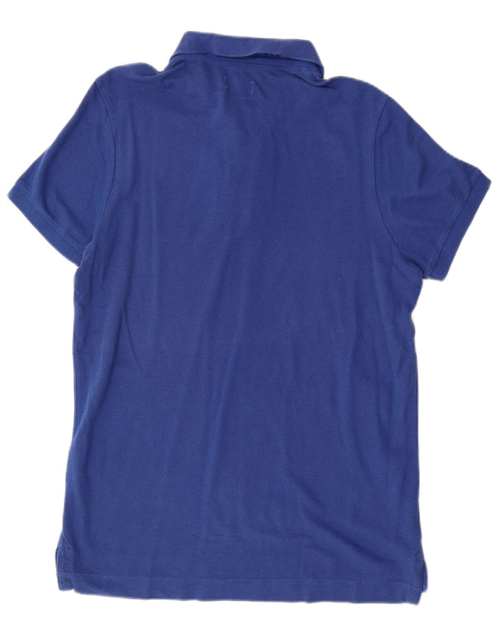 Benetton Mens Polo Shirt Medium Blue Cotton