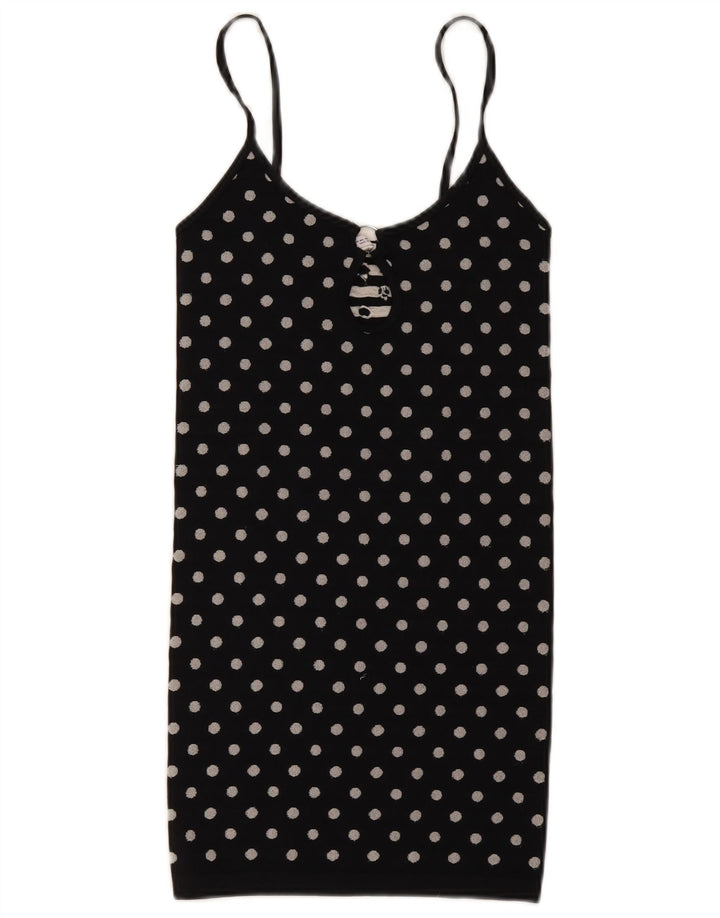 Zara Dame Cami Top UK 12 Medium Black Polka Dot