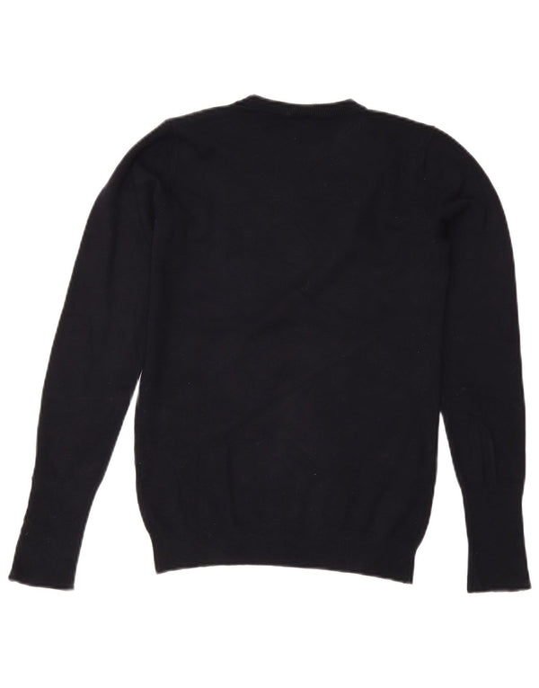 Zara Womens Crew Neck Jumper Sweater UK 12 Medium Navy Blue
