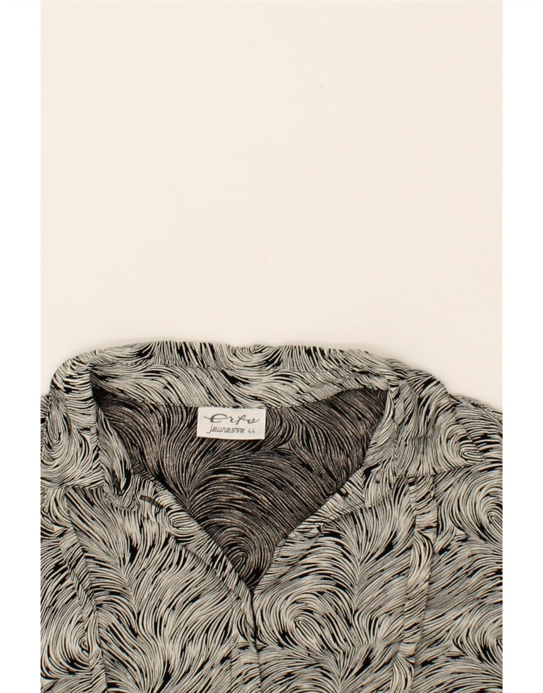 ERTO Womens Abstract Pattern Shirt Blouse IT 44 Medium Grey Vintage Erto and Second-Hand Erto from Messina Hembry 