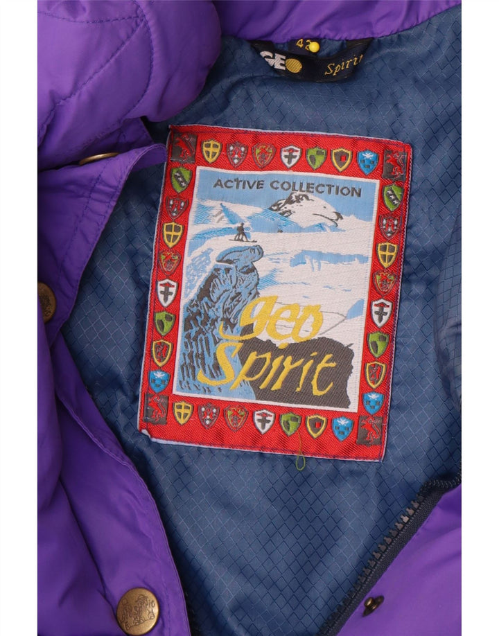 Geo Spirit Womens Padded Jacket IT 42 Medium Purple Polyamide