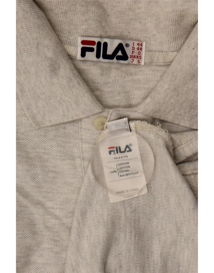 Fila Mens Polo Shirt IT 44 XS Grey Cotton