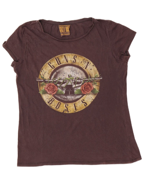 Guns N' Roses Damen-T-Shirt mit Grafik, UK 14, Größe L, Braun, Baumwolle