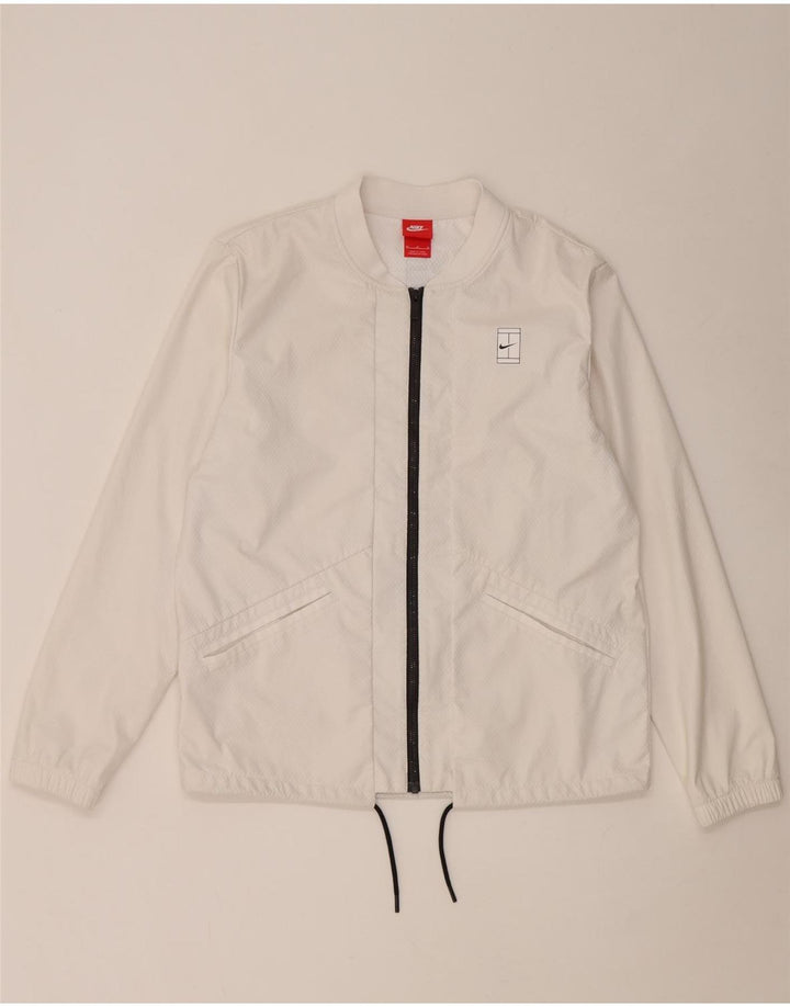 Nike Mens Tracksuit Top Jacket Medium White Colourblock Nylon