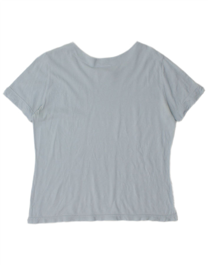 Lacoste Womens T-Shirt Top Size 48 XL Blue Cotton