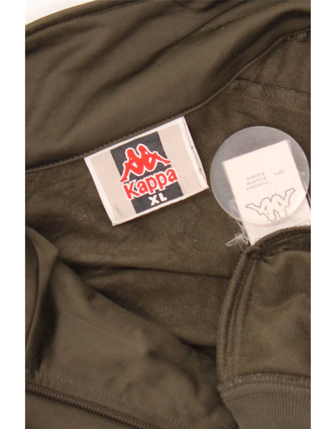 Kappa Mens Tracksuit Top Jacket XL Khaki Polyester