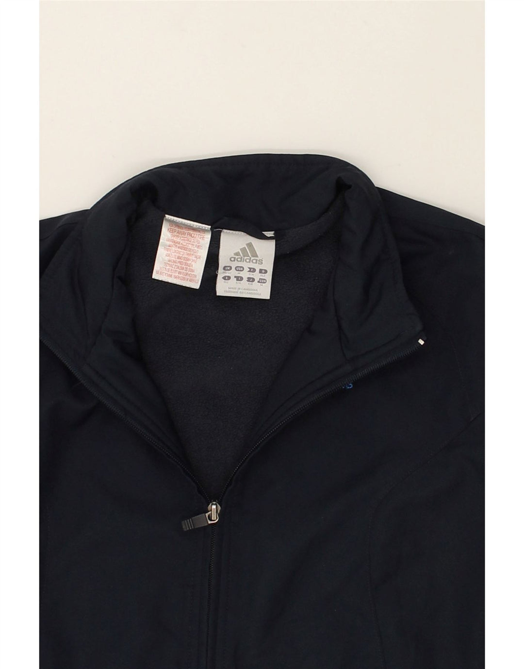 ADIDAS Boys Windbreaker Jacket 11-12 Years Navy Blue Striped Polyester | Vintage Adidas | Thrift | Second-Hand Adidas | Used Clothing | Messina Hembry 