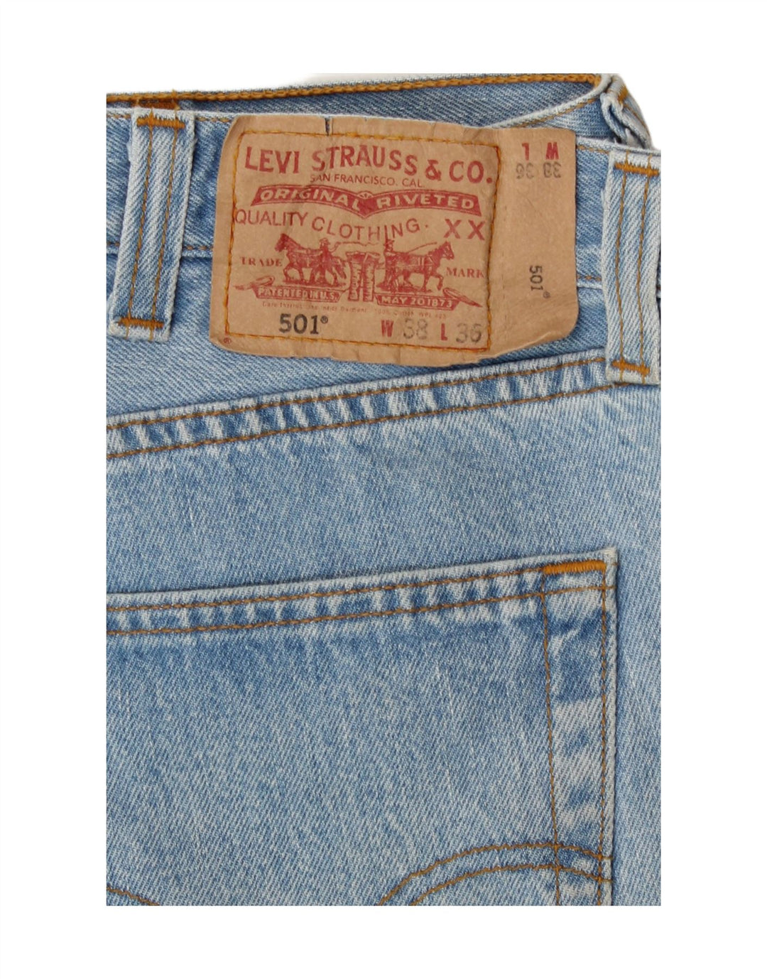 Levi's Mens 501 Straight Jeans W38 L28 Blue Cotton