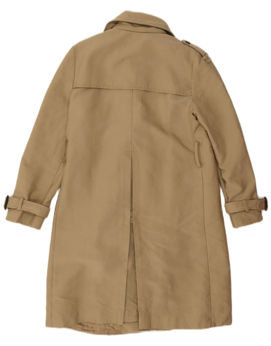 Zara Trench Coat til kvinder UK 14 Medium Beige Polyester