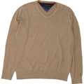 Tommy Hilfiger Mens V-Neck Jumper Sweater Small Grey Cotton