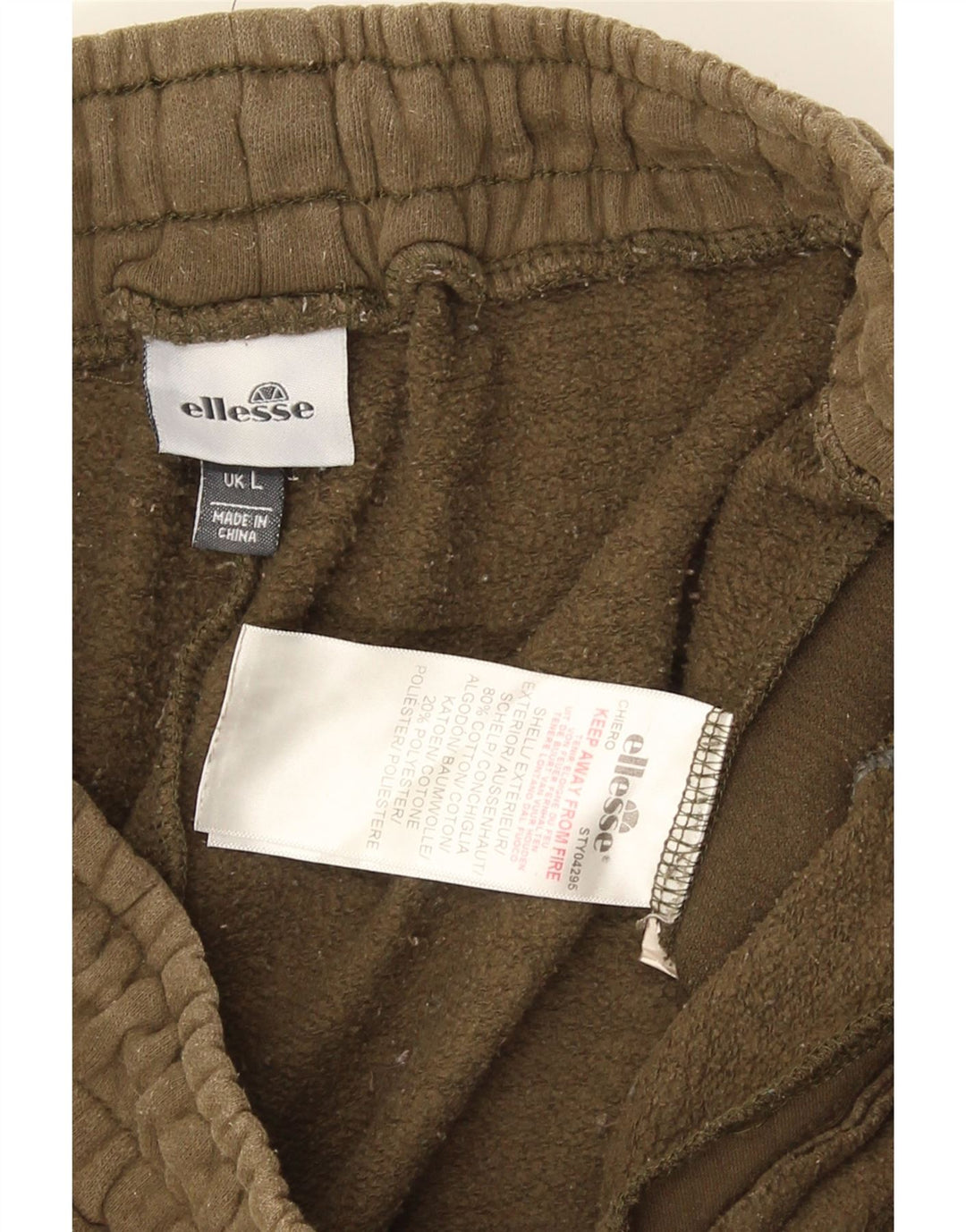 Ellesse Mens Tracksuit Trousers Joggers Large Khaki Cotton