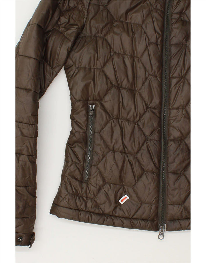 BLAUER Womens Hooded Padded Jacket UK 10 Small Brown Polyamide Vintage Blauer and Second-Hand Blauer from Messina Hembry 