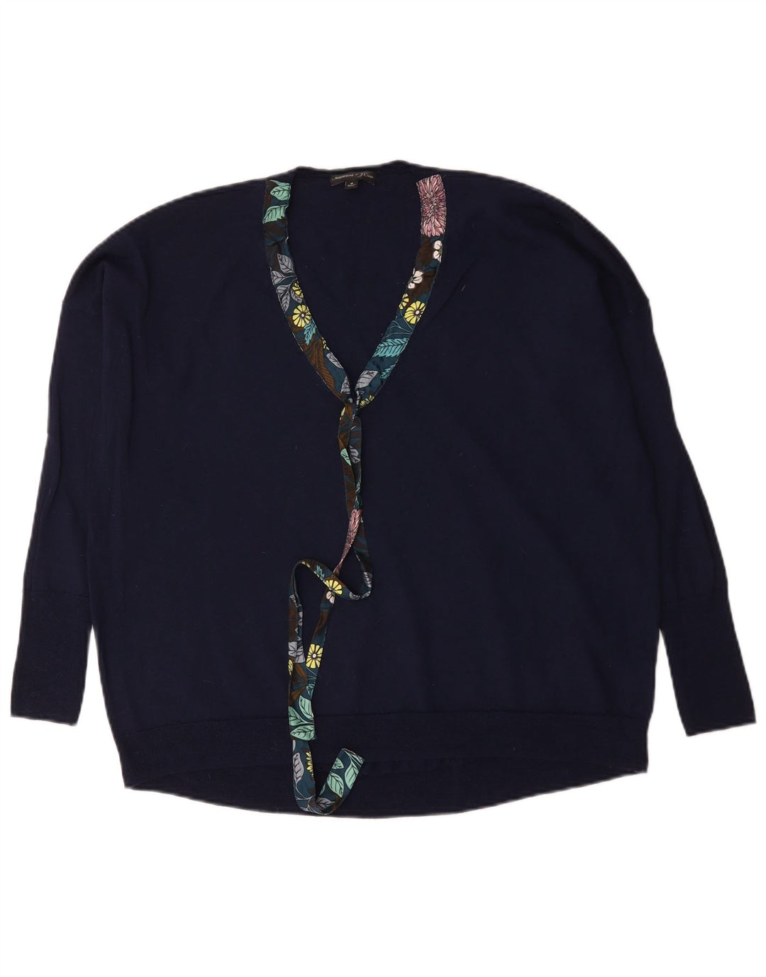 J. Crew Dame Oversized V-hals sweater UK 14 Medium Navy Blue