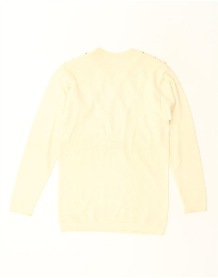 VINTAGE Womens Crew Neck Jumper Sweater UK 14 Medium Beige Argyle/Diamond | Vintage Vintage | Thrift | Second-Hand Vintage | Used Clothing | Messina Hembry 