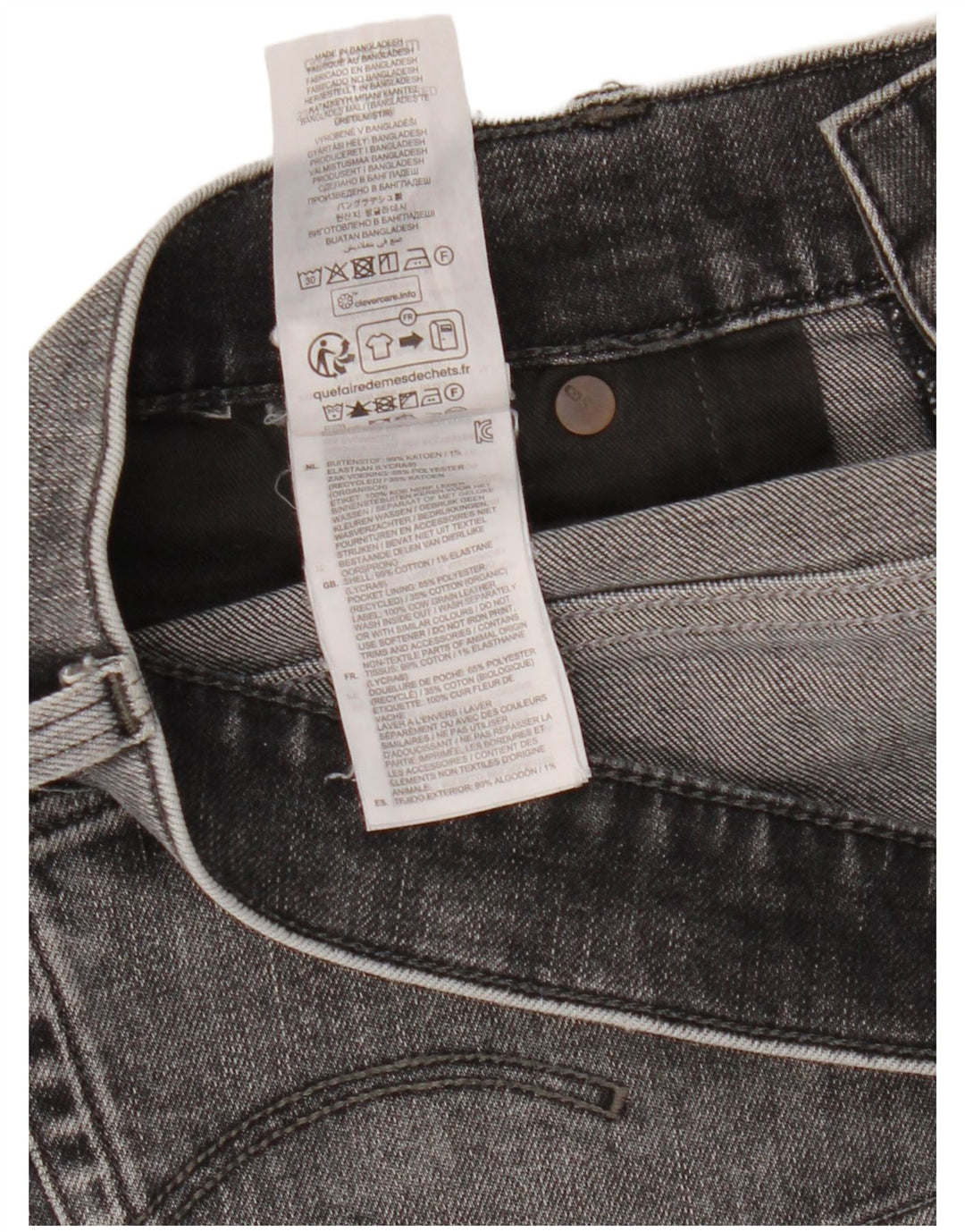 G-Star Mens Regular Tapered Jeans W34 L34 Grey Cotton