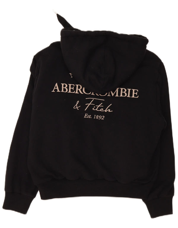 Abercrombie & Fitch Womens Graphic Hoodie Jumper UK 16 Large Black