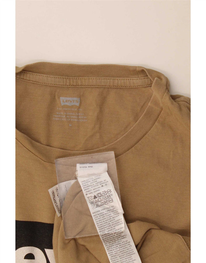 Męski T-shirt z grafiką Levi's Top, średnio beżowy, bawełniany