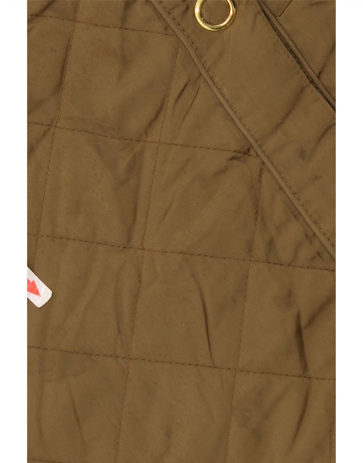 ZARA Womens Hooded Quilted Jacket UK 14 Medium Khaki Polyester