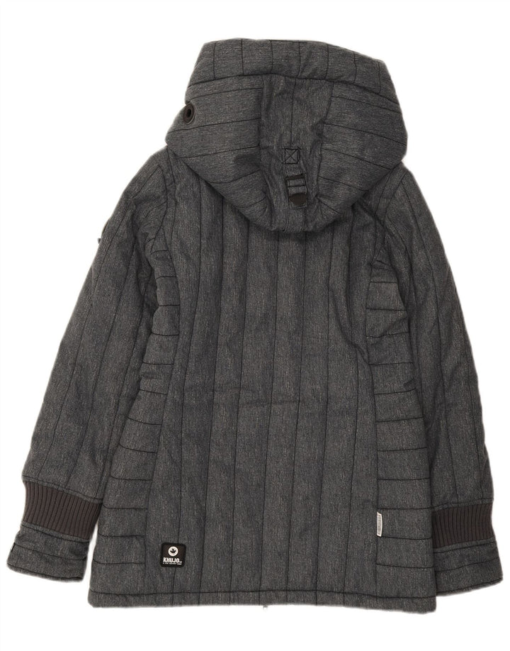 KHUJO Mens Hooded Padded Jacket UK 34 XS Grey Polyester