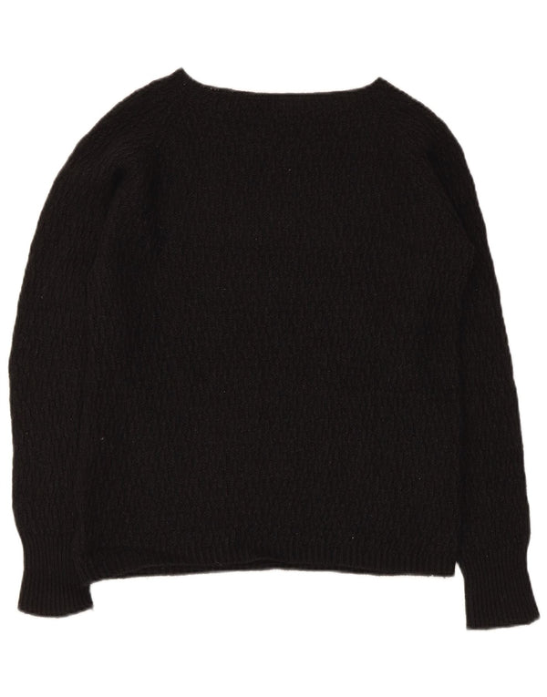 Gas Dame Boat Neck Jumper Sweater UK 8 Small Black