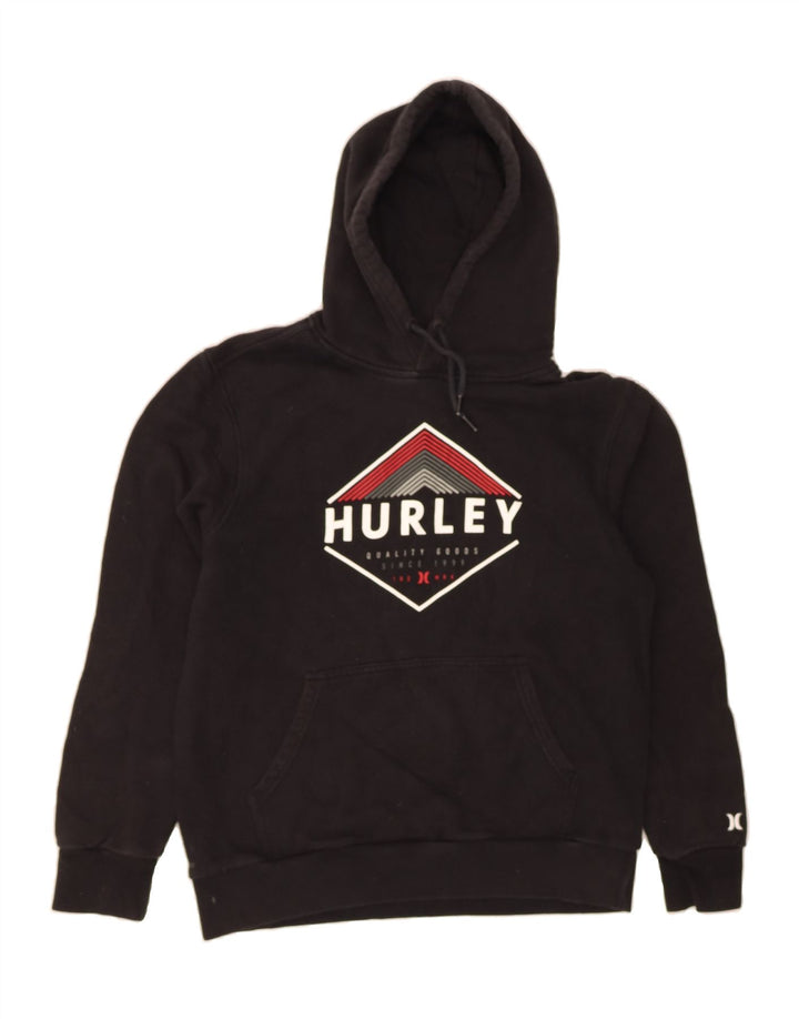 HURLEY Mens Graphic Hoodie Jumper Medium Black Cotton Vintage Hurley and Second-Hand Hurley from Messina Hembry 
