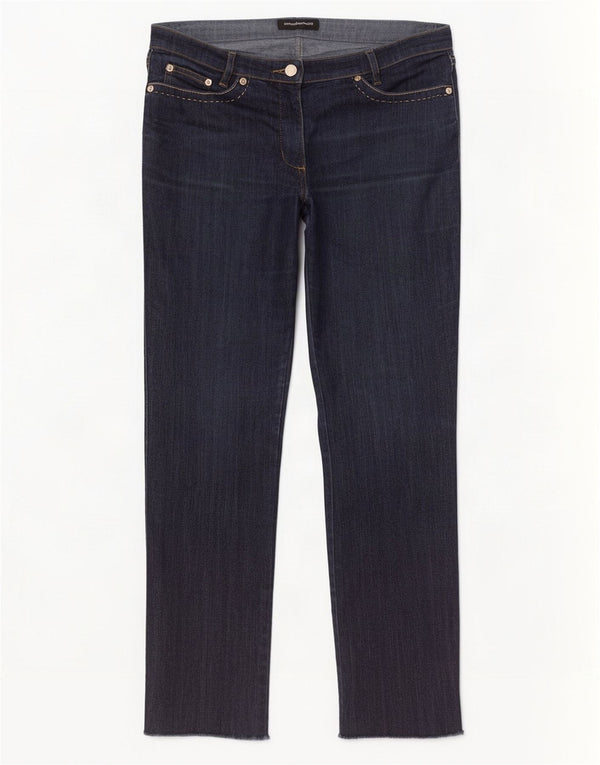 Roccobarocco Damen Straight Jeans W32 L29 Marineblau Baumwolle