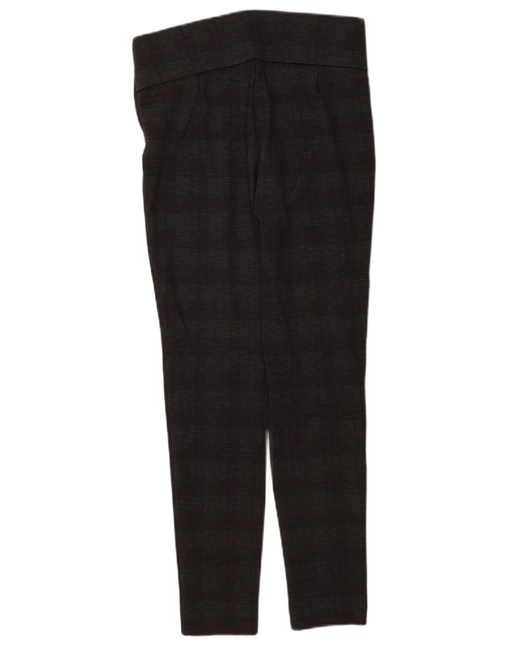 Zara Femme Legging Pantalon Décontracté Moyen W28 L28 Gris Carreaux Polyester