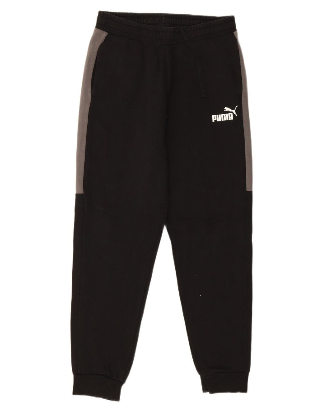 Puma Mens Tracksuit Trousers Joggers Medium  Black Colourblock Cotton
