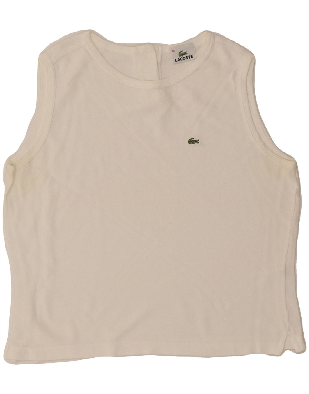 LACOSTE Womens Vest Top Size 44 Large White Cotton