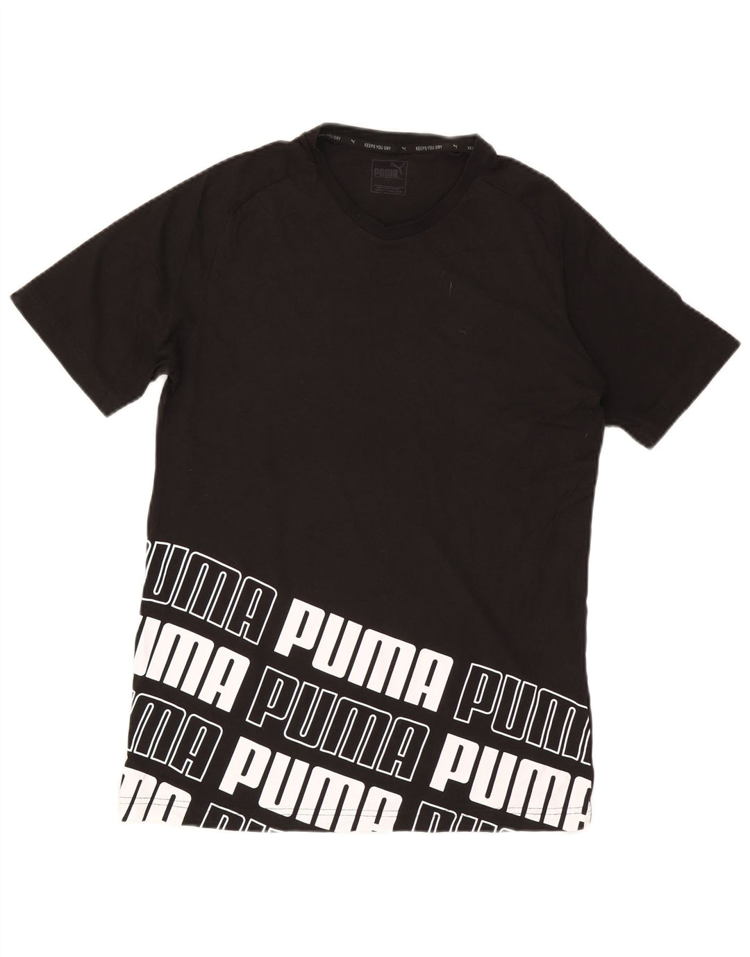 Puma Mens Graphic T-Shirt Top Large Black Cotton