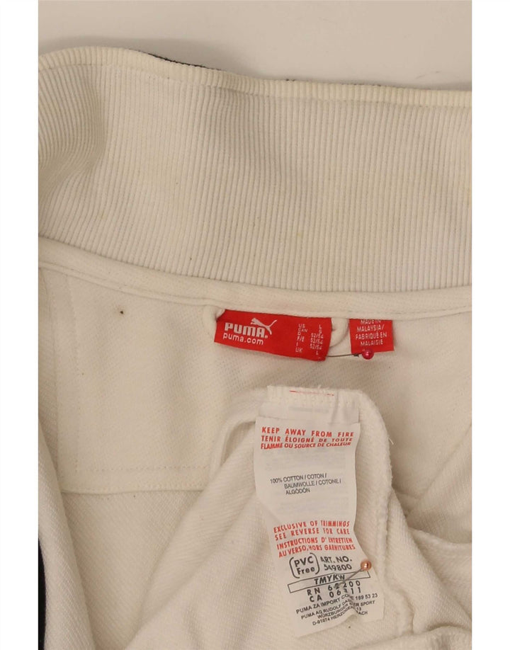 Puma Veste de survêtement pour homme en coton color block Large Blanc