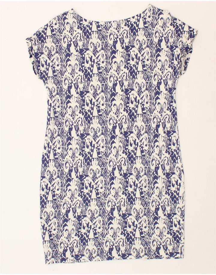 NEXT Womens Abstract Pattern Tent Dress UK 10 Small Blue Cotton Vintage Next and Second-Hand Next from Messina Hembry 