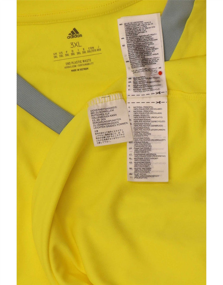 Adidas Mens Top Long Sleeve 3XL Yellow Colourblock Polyester