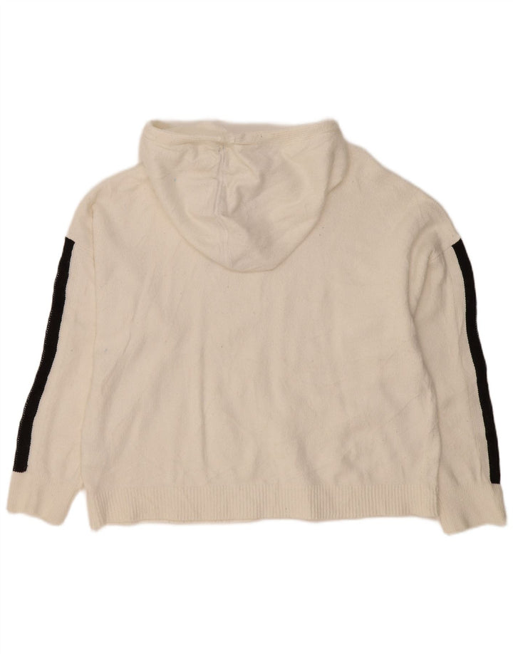 Tommy Hilfiger Womens Oversized Crop Jumper Sweater UK 14 Medium White
