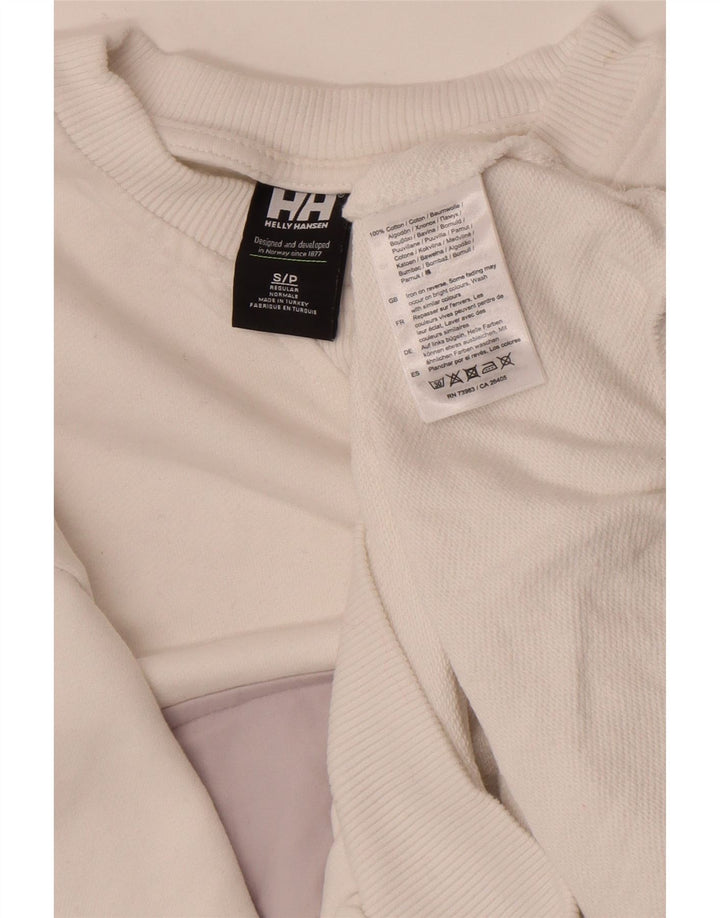 Felpa grafica da uomo Helly Hansen, piccola, in cotone color block bianco