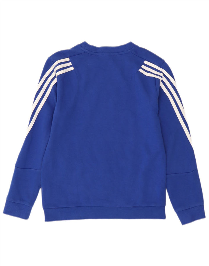Adidas Boys Sweatshirt Jumper 11-12 Years Blue Cotton