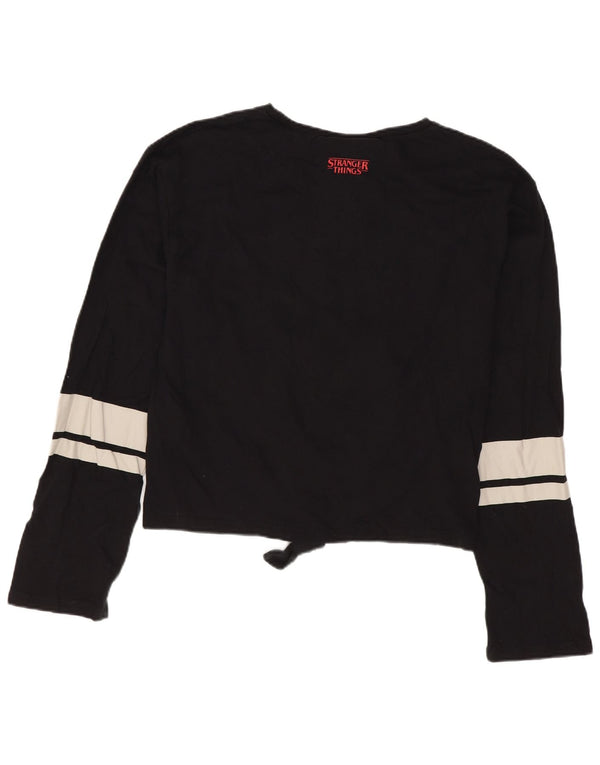 Top grafico per bambina Benetton manica lunga 13-14 anni 3XL Nero