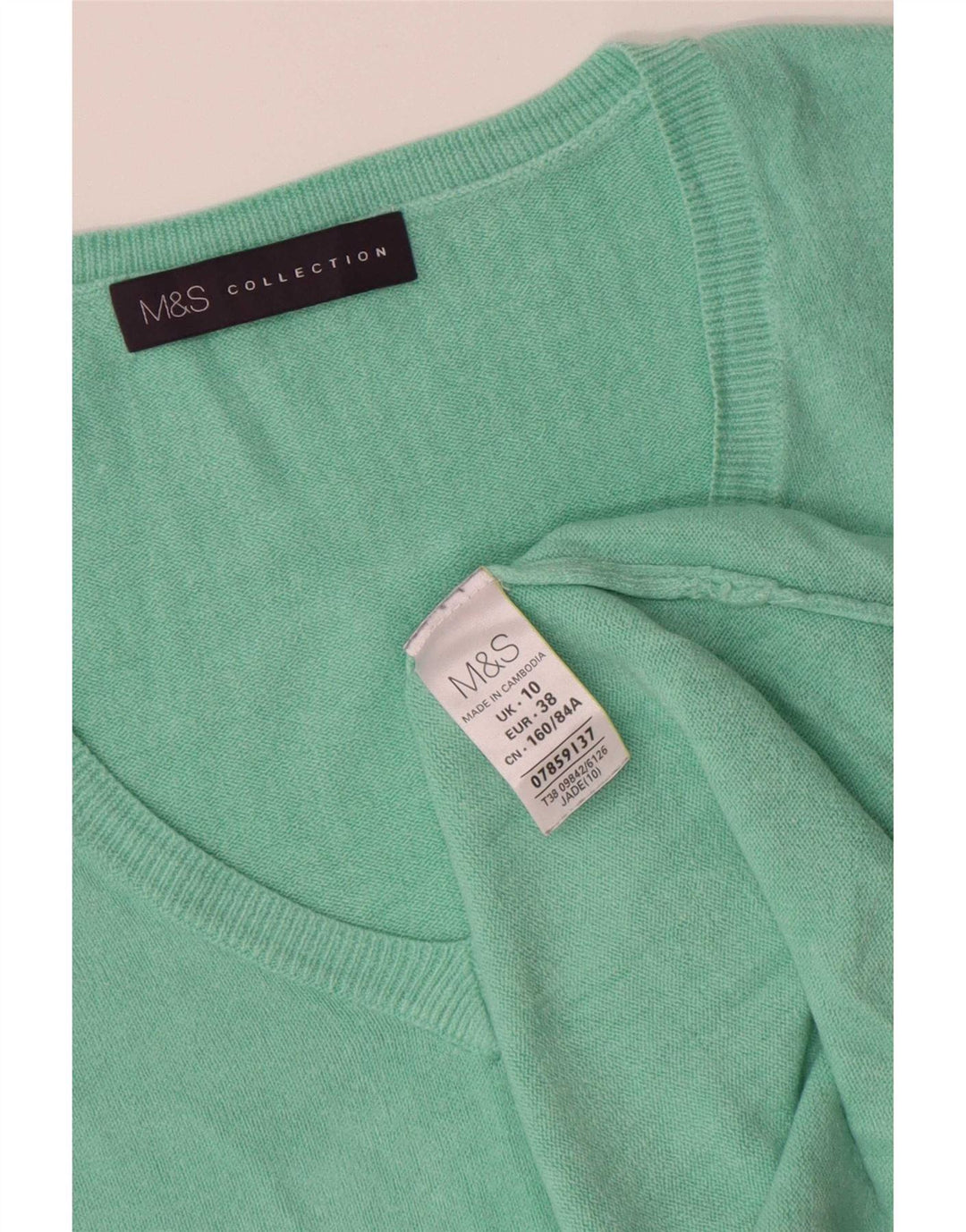 Maglione oversize con scollo a V da donna Marks & Spencer UK 10 piccolo verde