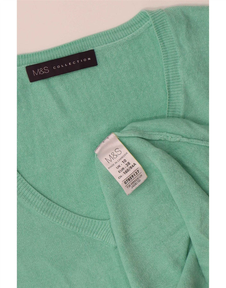 Maglione oversize con scollo a V da donna Marks & Spencer UK 10 piccolo verde