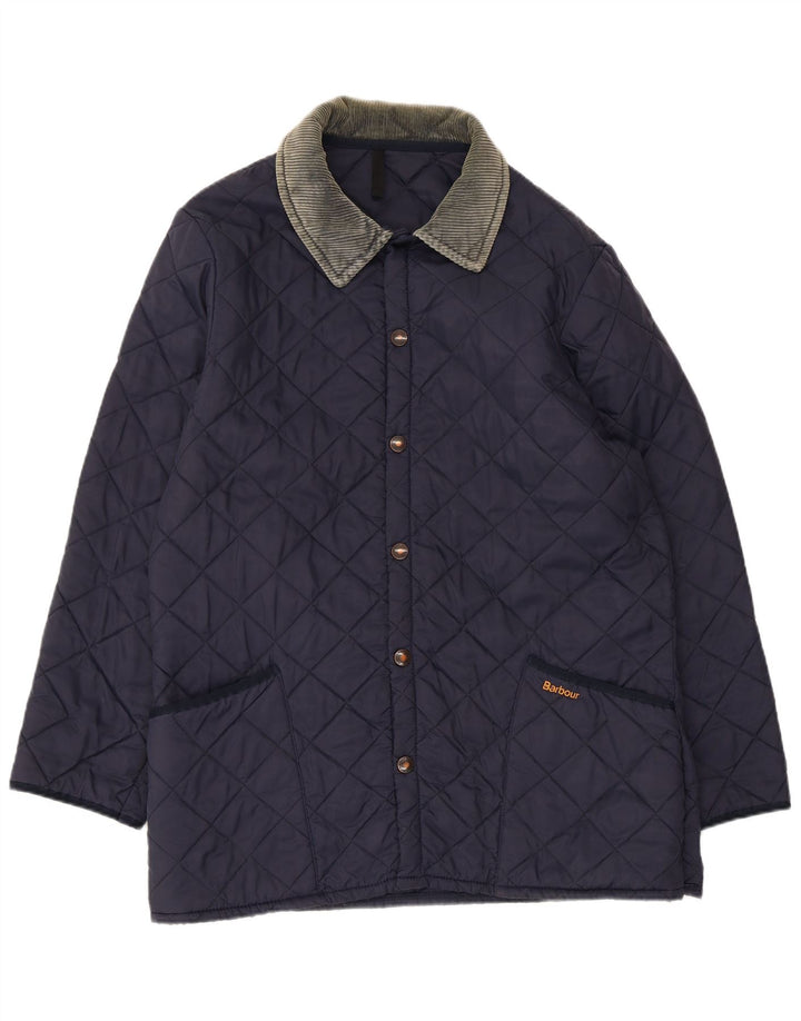 Barbour Mens Quilted Jacket UK 38 Medium Navy Blue