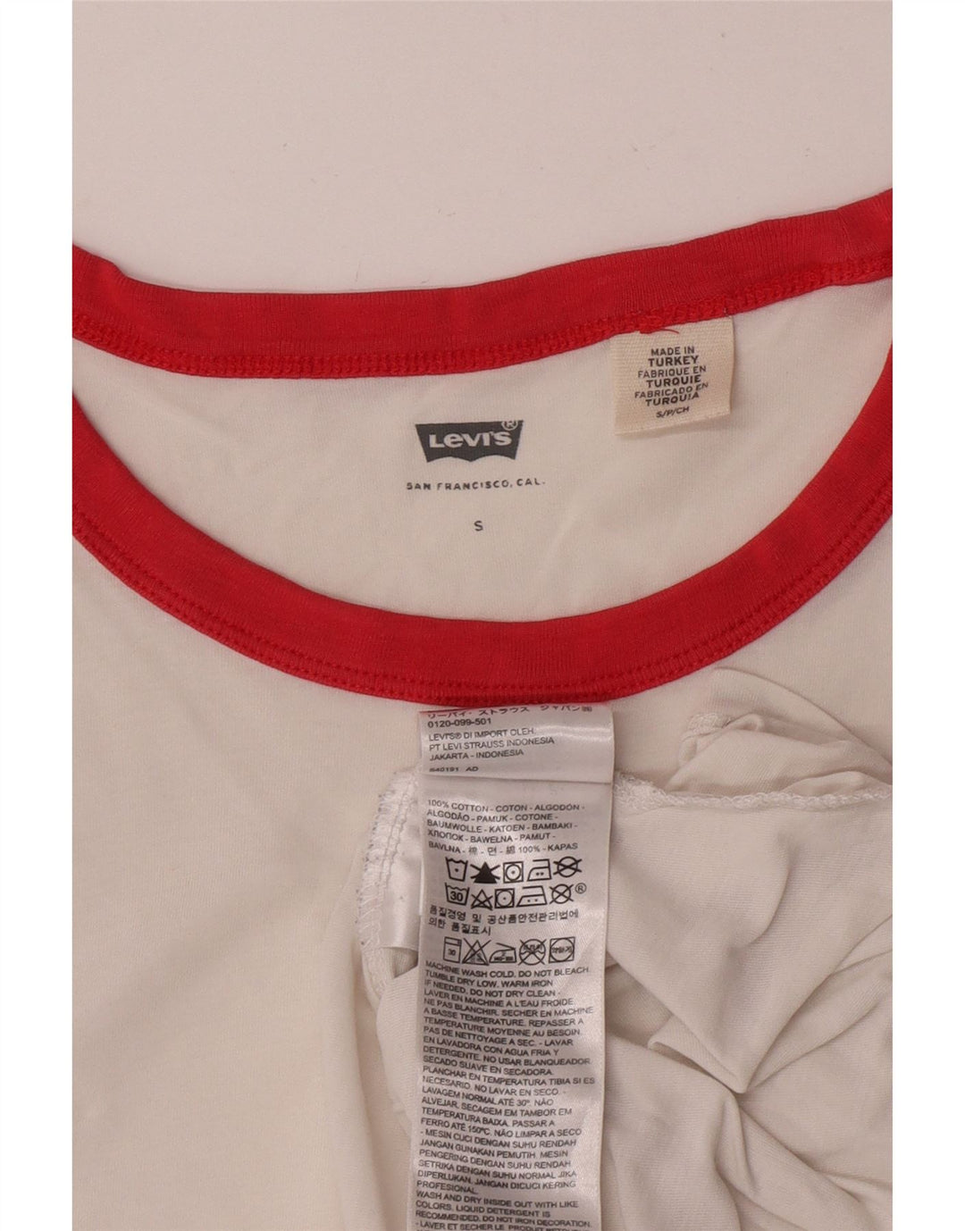 Levi's Womens T-Shirt Top UK 10 Small White Cotton